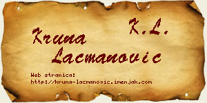 Kruna Lacmanović vizit kartica